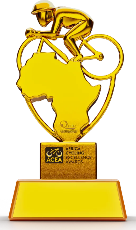 The ACEA trophy: a gold rider on a map of Africa