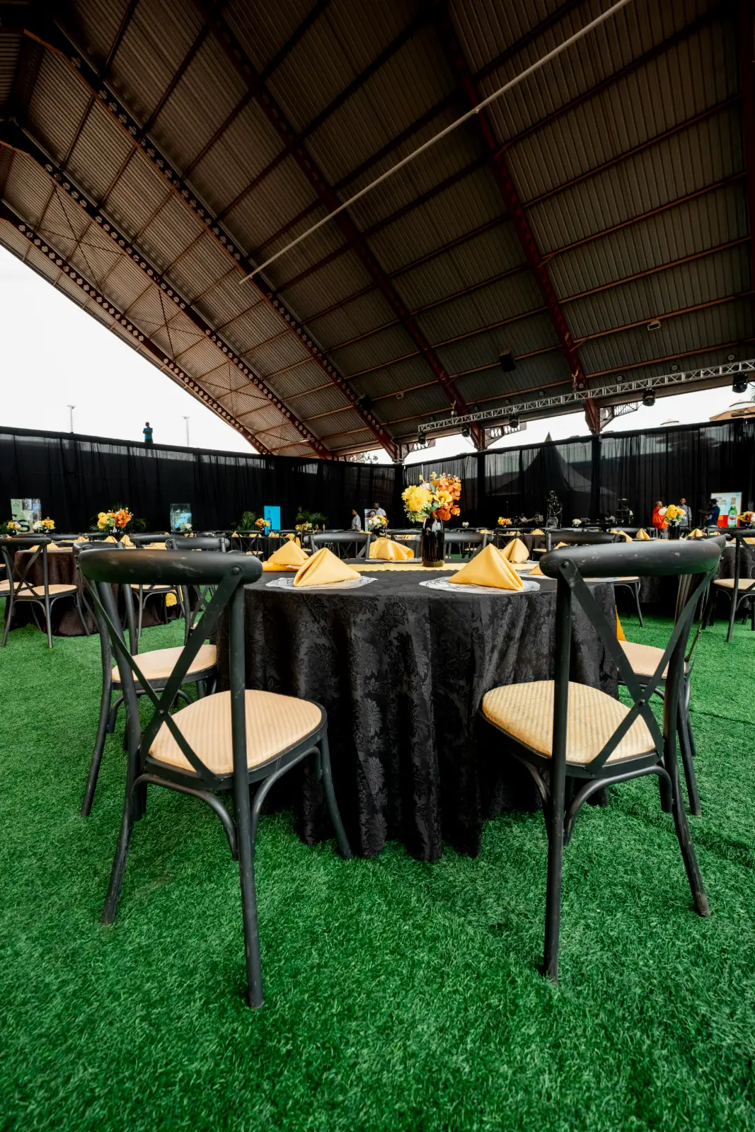 Tables set for the gala dinner