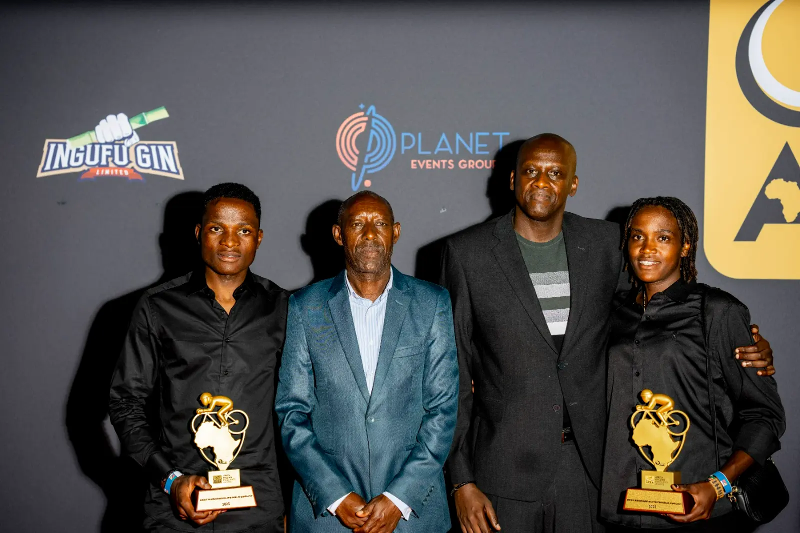 Winners with their trophies